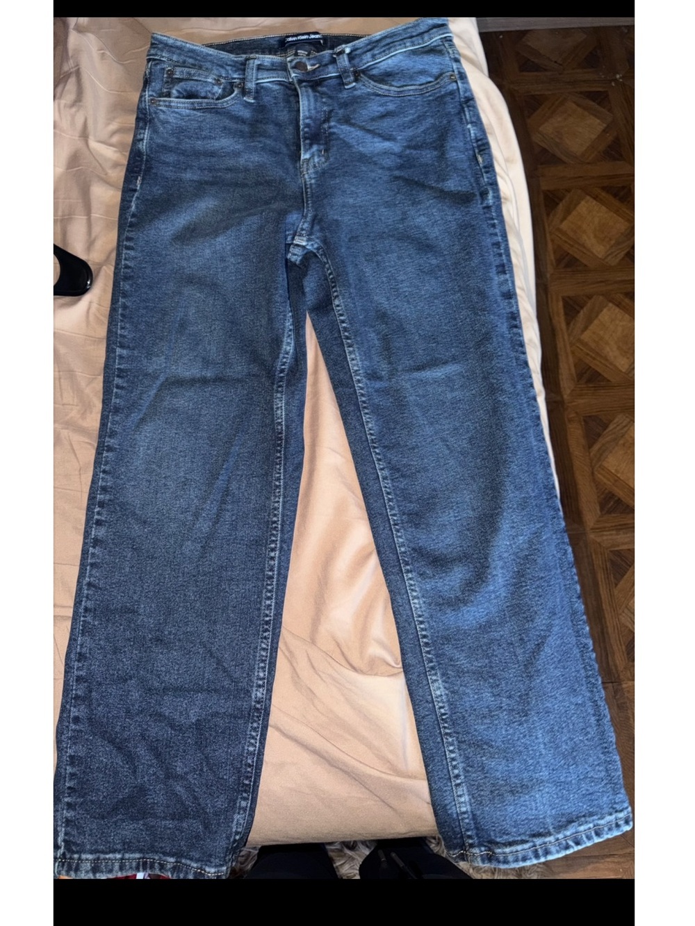 Calvin Klein Jeans Blue Straight-Leg Denim Jeans